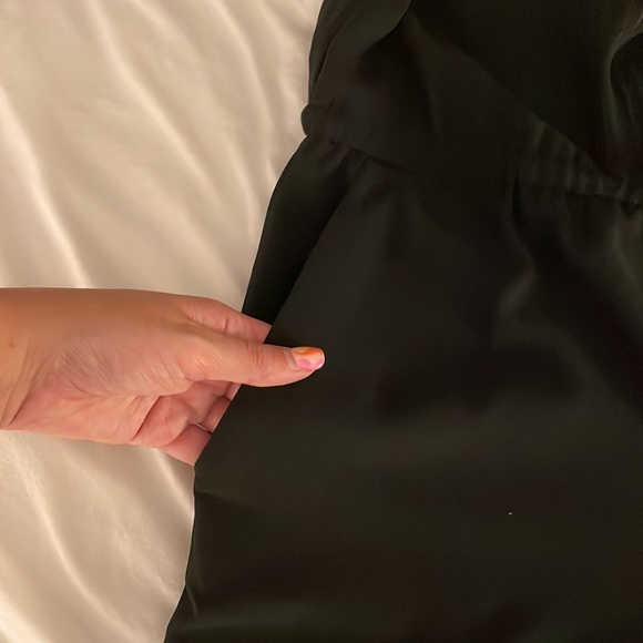 LOFT Black Embroidered High Neck Romper with Tassel and Tie Back - Picture 5 of 8